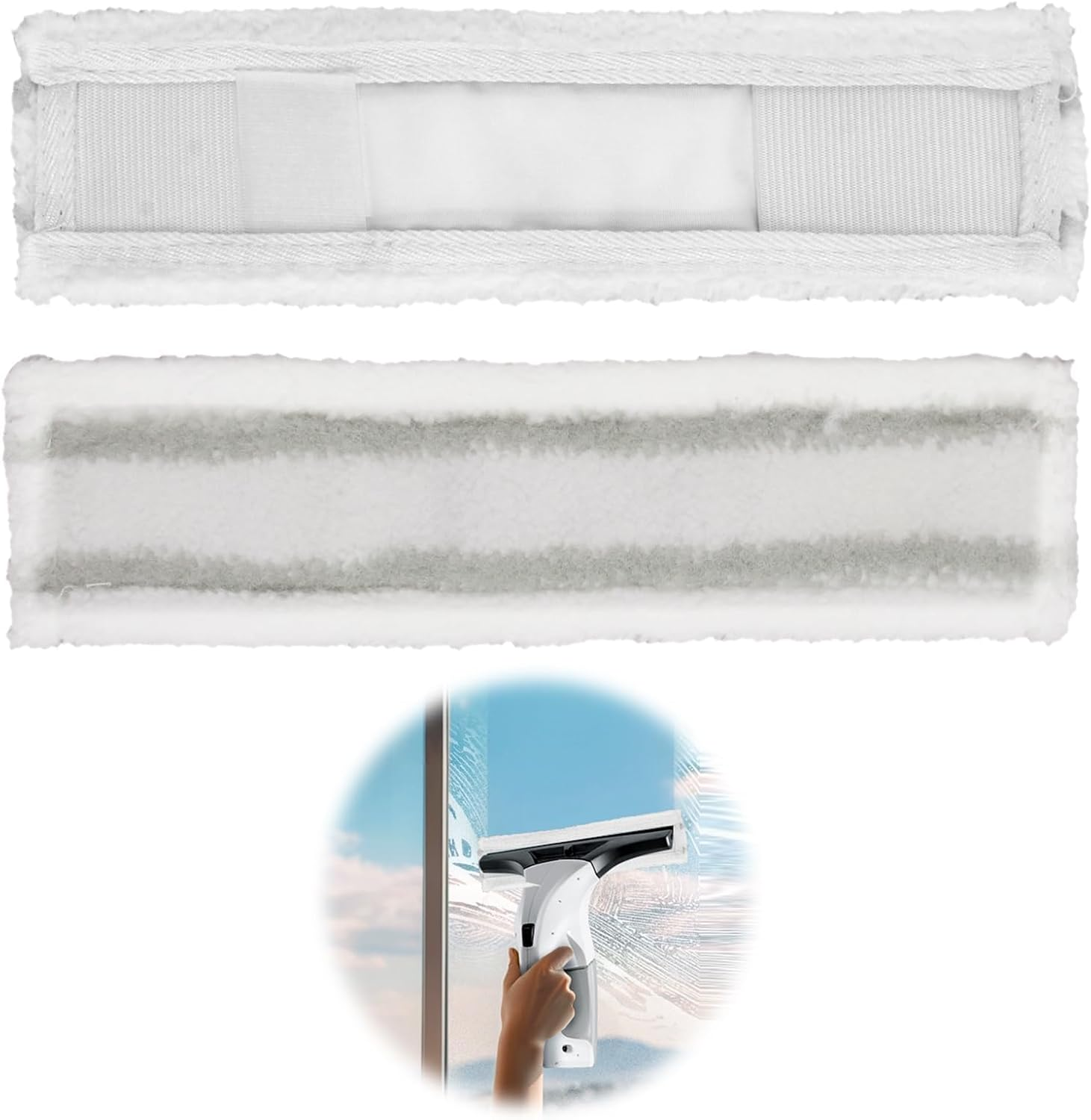 Microfibre Mop Covers Compatible with K&auml;rcher Window Cleaner, Pack of 4 Replacement Mop Cover, Window Cleaner Replacement Parts Accessories, High Cleaning Performance for Window Cleaning (WV1 WV2 WV5) image number 4