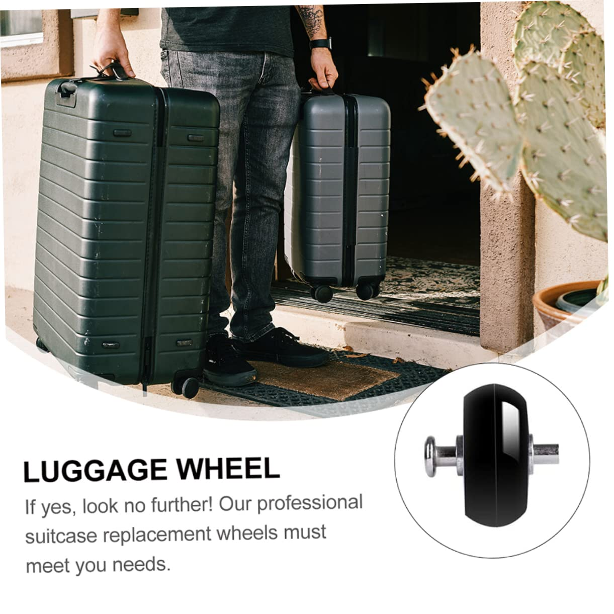 Anneome Silent Rubber Caster Wheel Replacement Kit for Luggage and Suitcases with Wear-Resistant Material and Smooth Rotation for Easy Transport image number 3