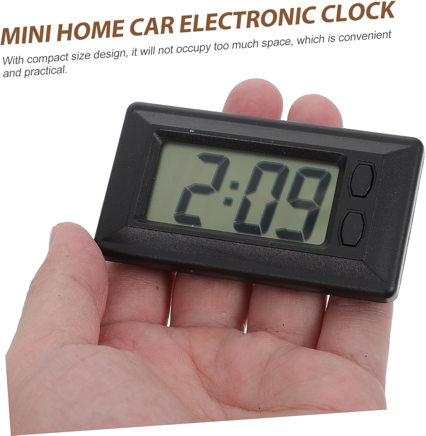 Gatuida Car Electronic Clock 3D Clock Self Adhesive Digital Clock Travel Alarm Clock Digital Clocks Clock Projector Ultra Thin Digital Clock Digital Calendar Magnetic Clock Black Plastic image number 1