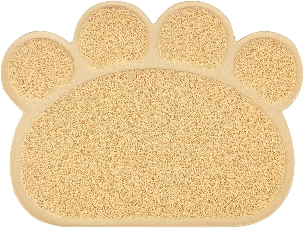 Paw-Shaped Cat Litter Box Debris Catcher Mat,15.7511.75 Inches (Gray) image number 3