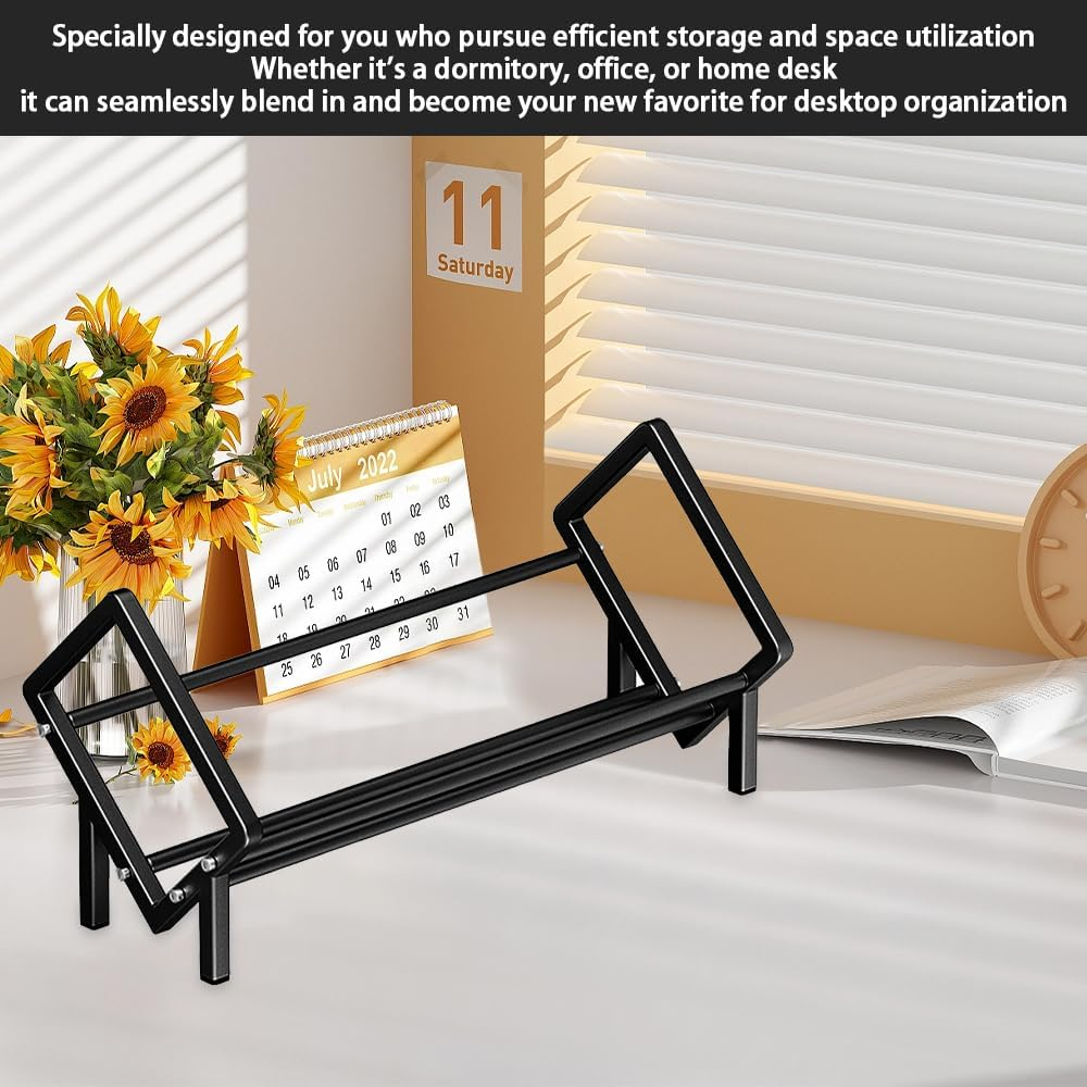 Desktop Stainless Steel Book Rack, Small Bookshelf Organizer, Tabletop Mini Bookcase 40X26X28 Cm image number 6