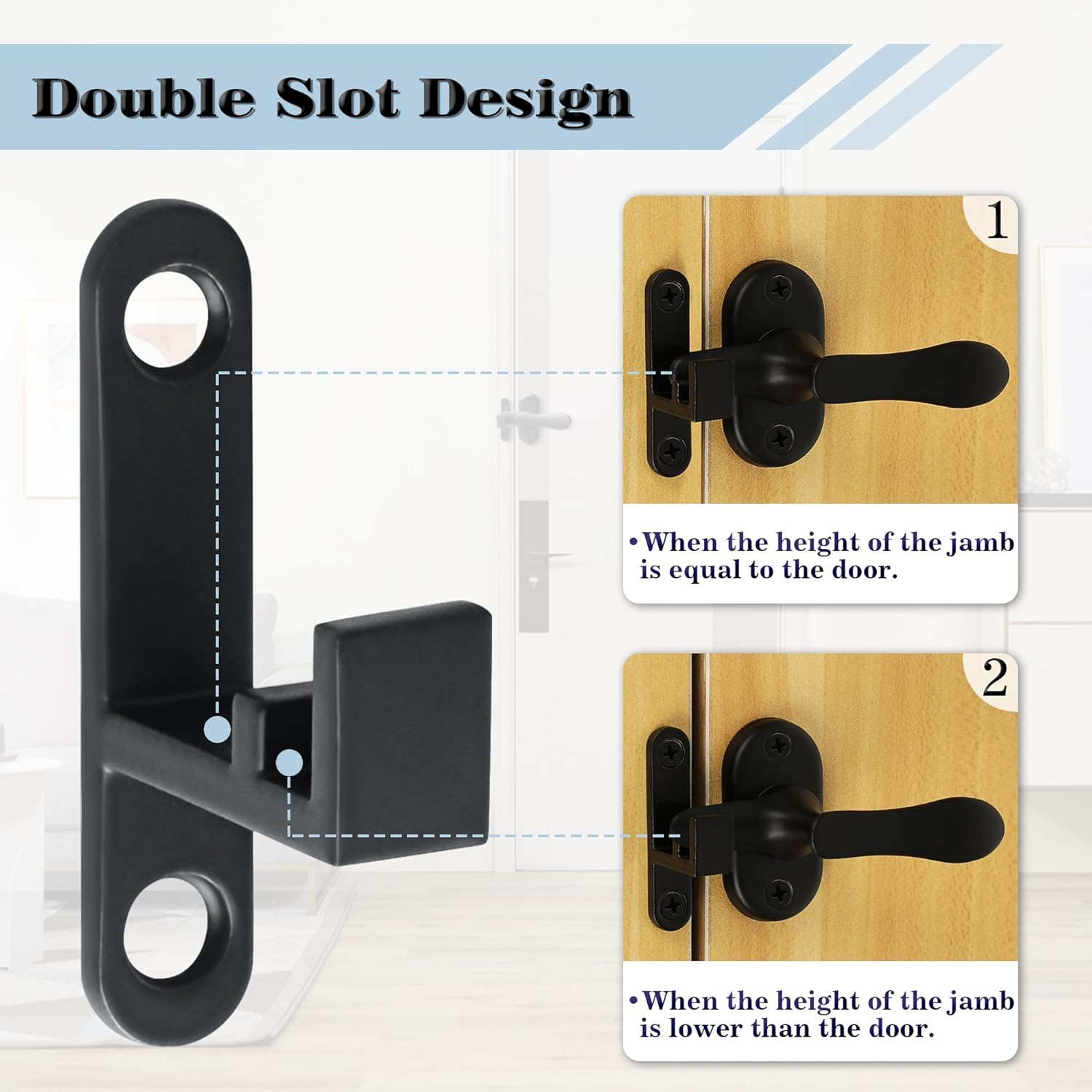 Alise Flip Latch Gate Latches Safety Door Lock Catch for Barn Wood Fence French Sliding Doors,Sus304 Stainless Steel Gate Hardware,Matte Black,Ms7001-B image number 4