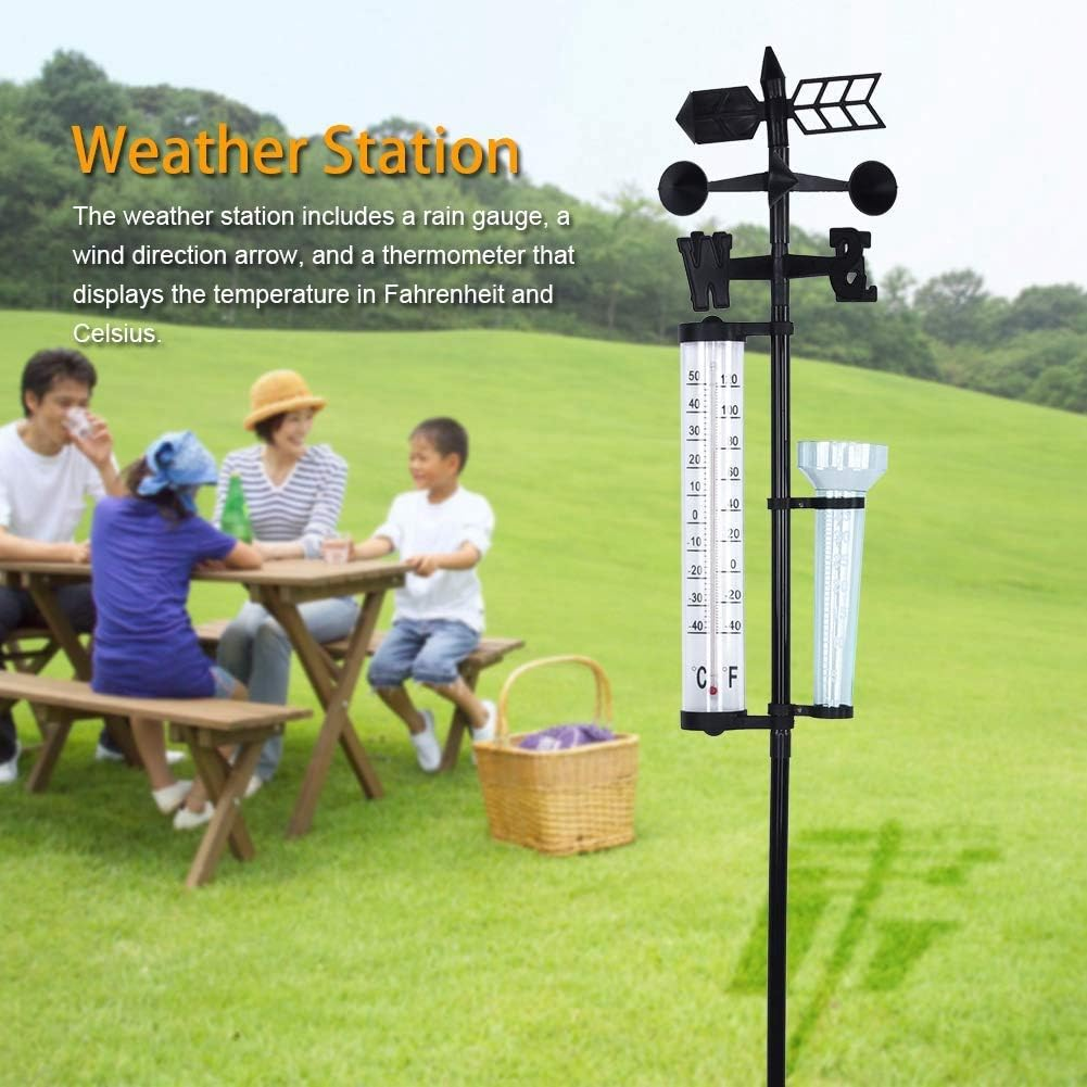 Garden Weather Station, Weather Station Rain Gauge, Wind Gauge Rain Gauge and Thermometer for Garden, Farm, Field image number 3