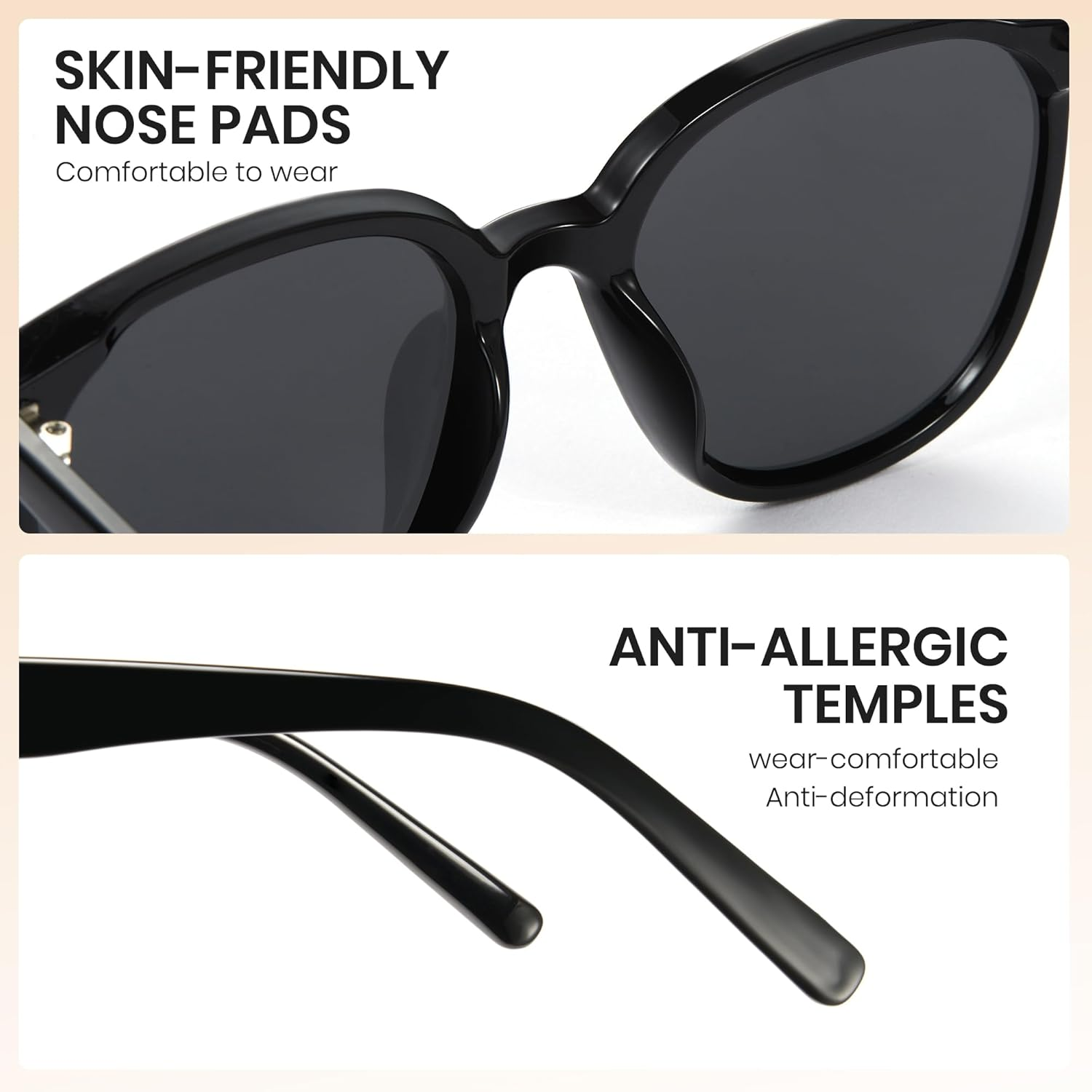 Cyxus Sunglasses for Women Men Oversize Trendy Polarized UV400 Protection Shades image number 3