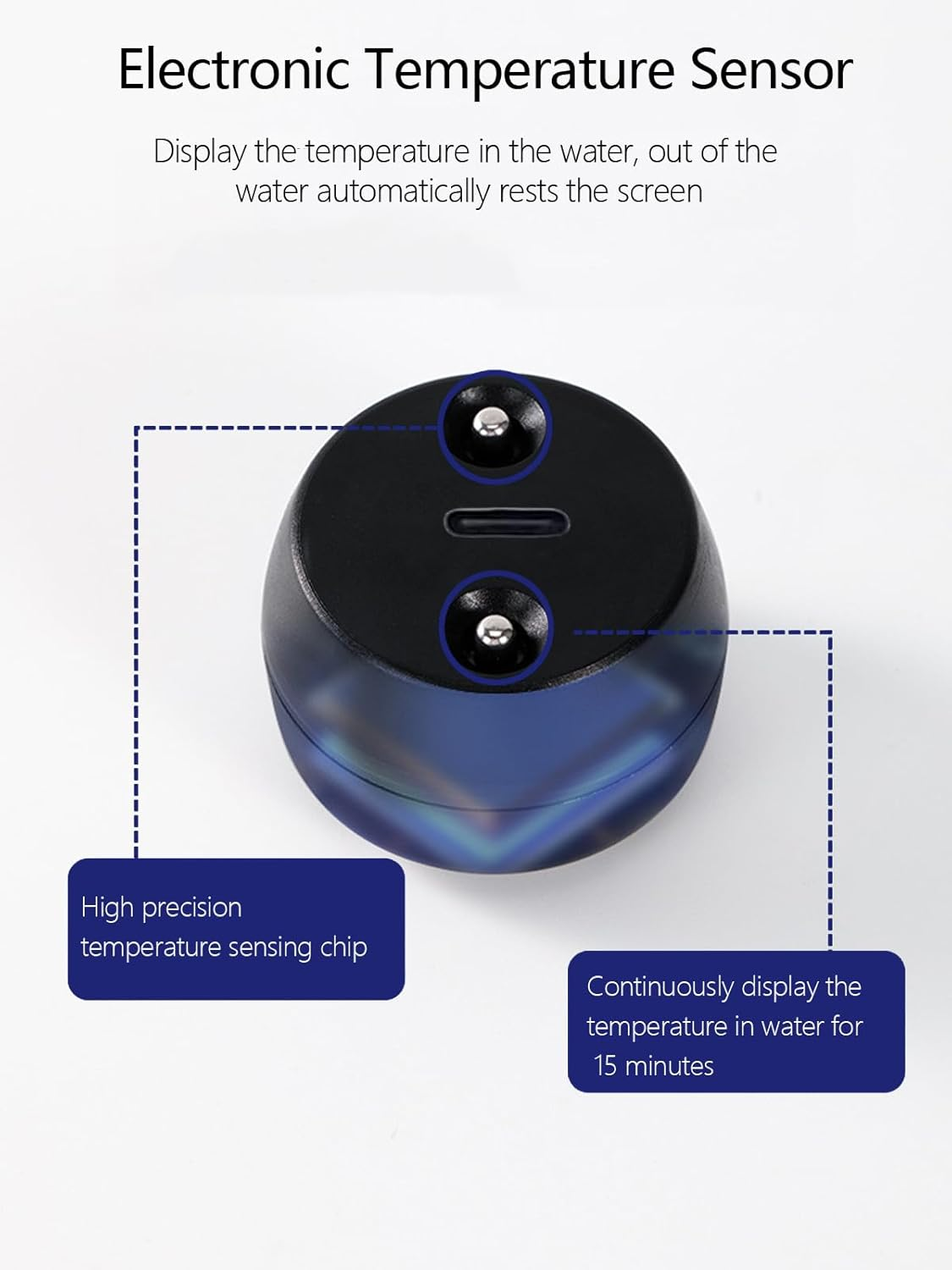 2 Pack Bath Thermometer for Bathtub, Rechargeable Waterproof Floating Water Thermometer for Ice Bath, Pool image number 5