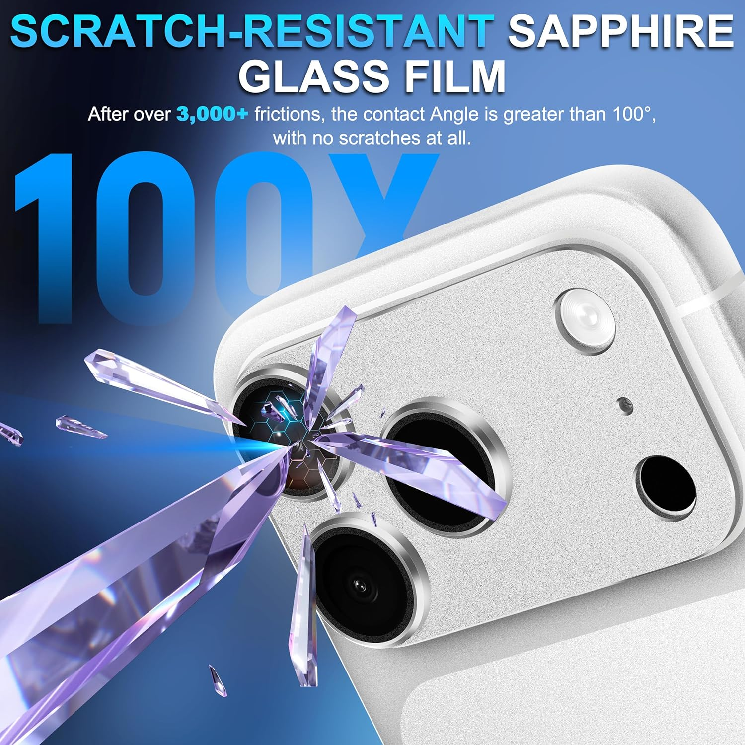 Suoman for Iphone 17 Pro Max Camera Lens Protector,[Strong Adsorption] Full Coverage Premium Tempered Glass Metal Frosted Rear Camera Cover for Iphone 17 Pro Max- Silver image number 4