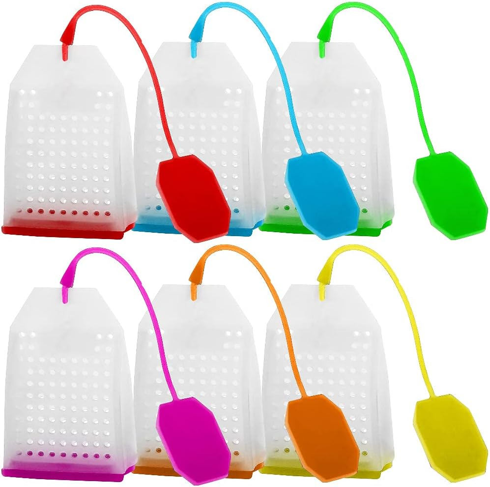 6 Pack Silicone Tea Infuser, Finegood Reusable Safe Loose Leaf Tea Bags Strainer Filter with Six Colors image number 1