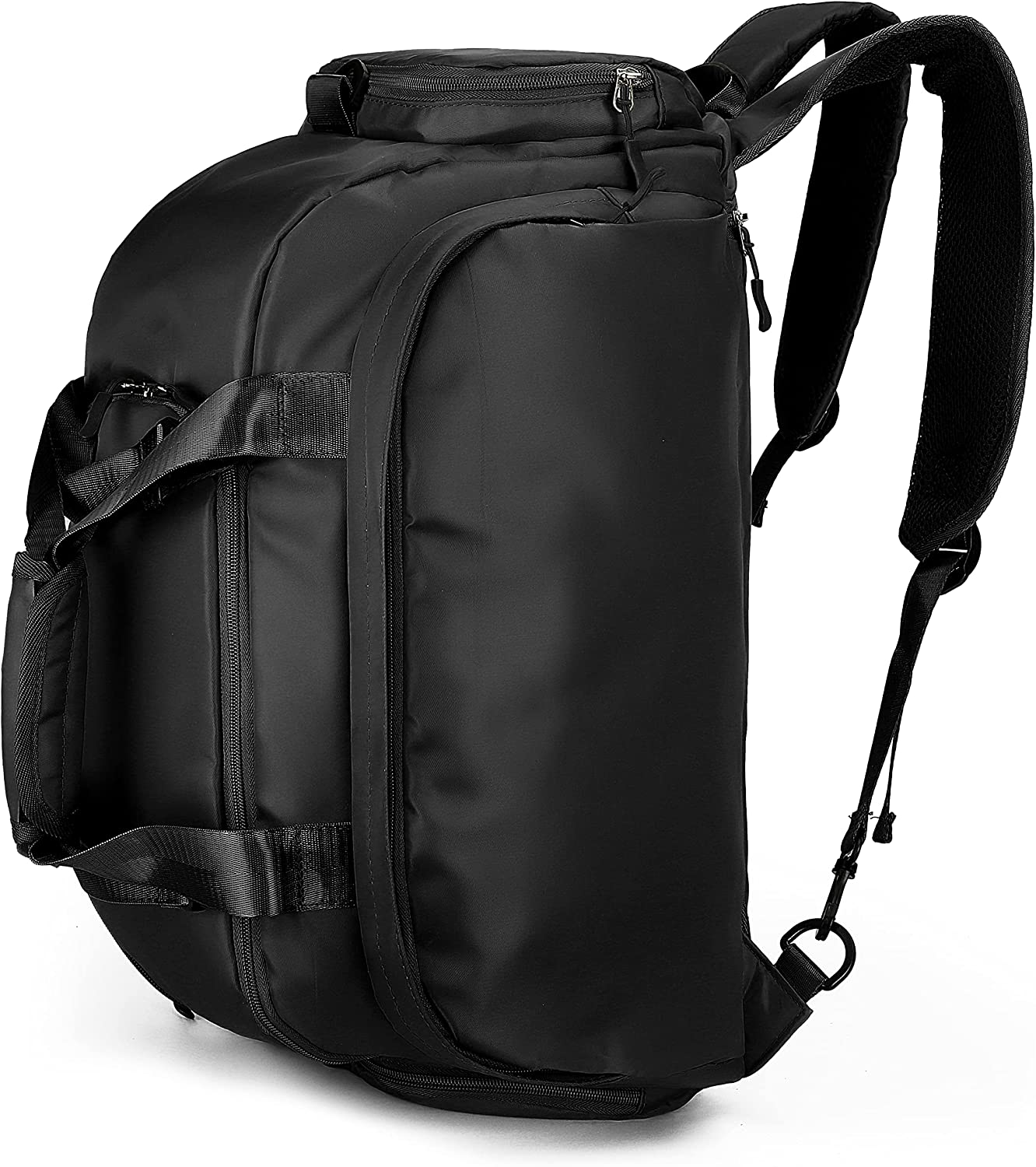 Gym Duffel Bag, Waterproof Sports Gym Bag for Men Women, Weekend Travel Bag, Folded Duffel Bag with Wet Pocket and Shoe Compartment, Sports Duffel Bag, Black image number 1