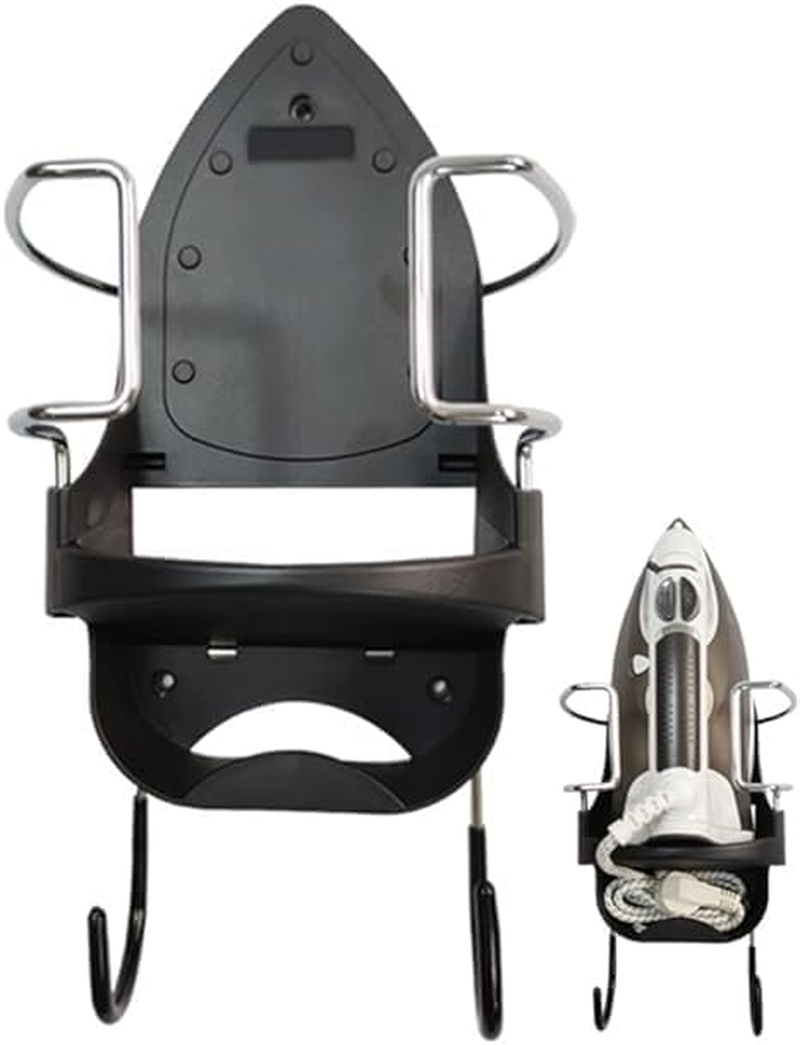 Dolphy Universal Iron Holder + Board Hanger | Heat-Resistant Wall-Mount | Chrome-Plated Edge | Space-Saving Storage for Irons & Ironing Boards | 150&deg;C Heat Safe image number 1