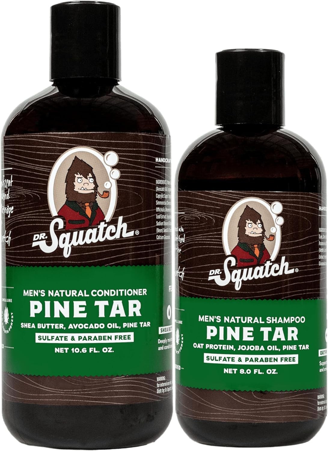 Dr. Squatch Pine Tar Men'S Shampoo + Conditioner Hair Bundle - Keeps Hair Looking Full, Healthy, Hydrated image number 4