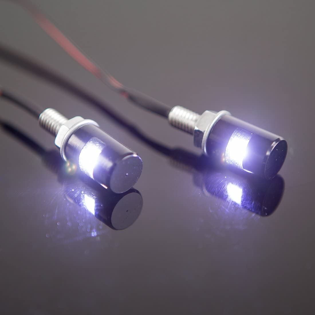 CZC AUTO 2PCS License Plate Light, License Tag Screw Bolt Lamp, 12V White LED Bulb, Waterproof/Rainproof, Black Aluminium Light Holder, Legal for Car Motorcycle Truck RV ATV Bike image number 3