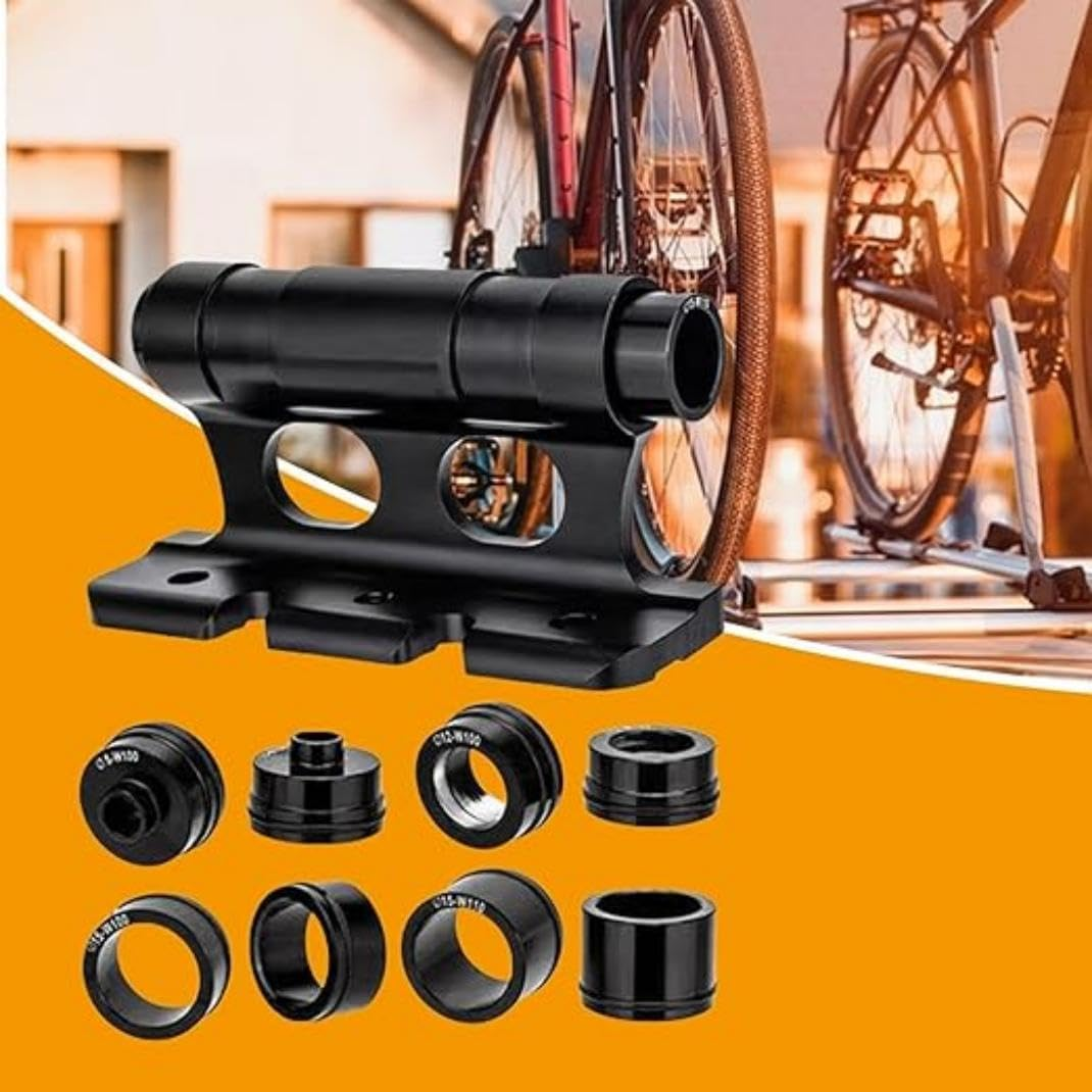 Bike Quick Release Fork Mount Block, Aluminum Alloy Bicycle Front Fork, Block Car Roof Rack Support Bike Stand Holder with Adapters,For Truck/Trailer/Bikes Racks image number 1