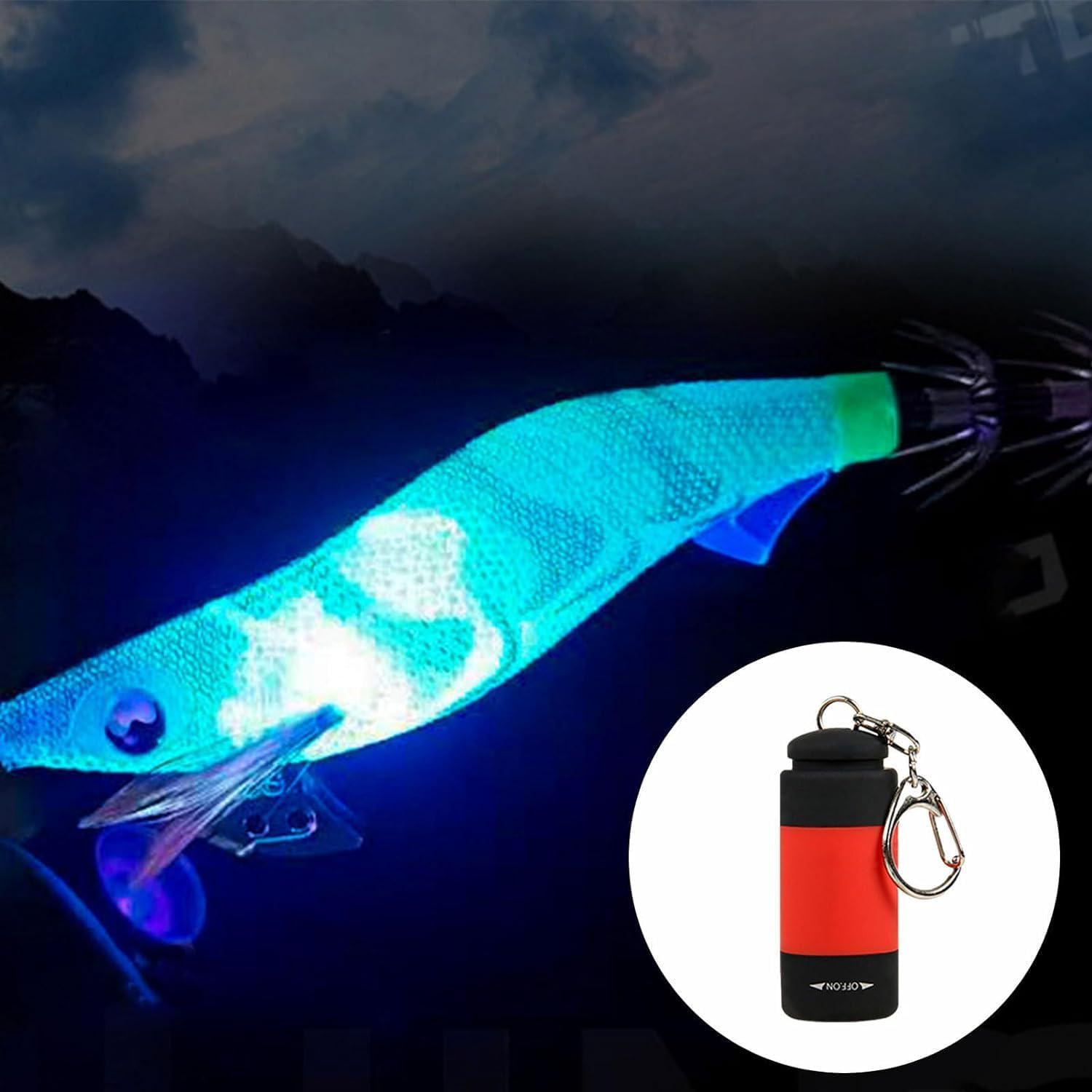Fishing Lights LED Underwater - IP68 Waterproof Handheld Flashlight - Night Fishing Light Torch Detector, LED Submersible Fishing Light, Underwater Fish Finder Lamp for Freshwater & Saltwater image number 4