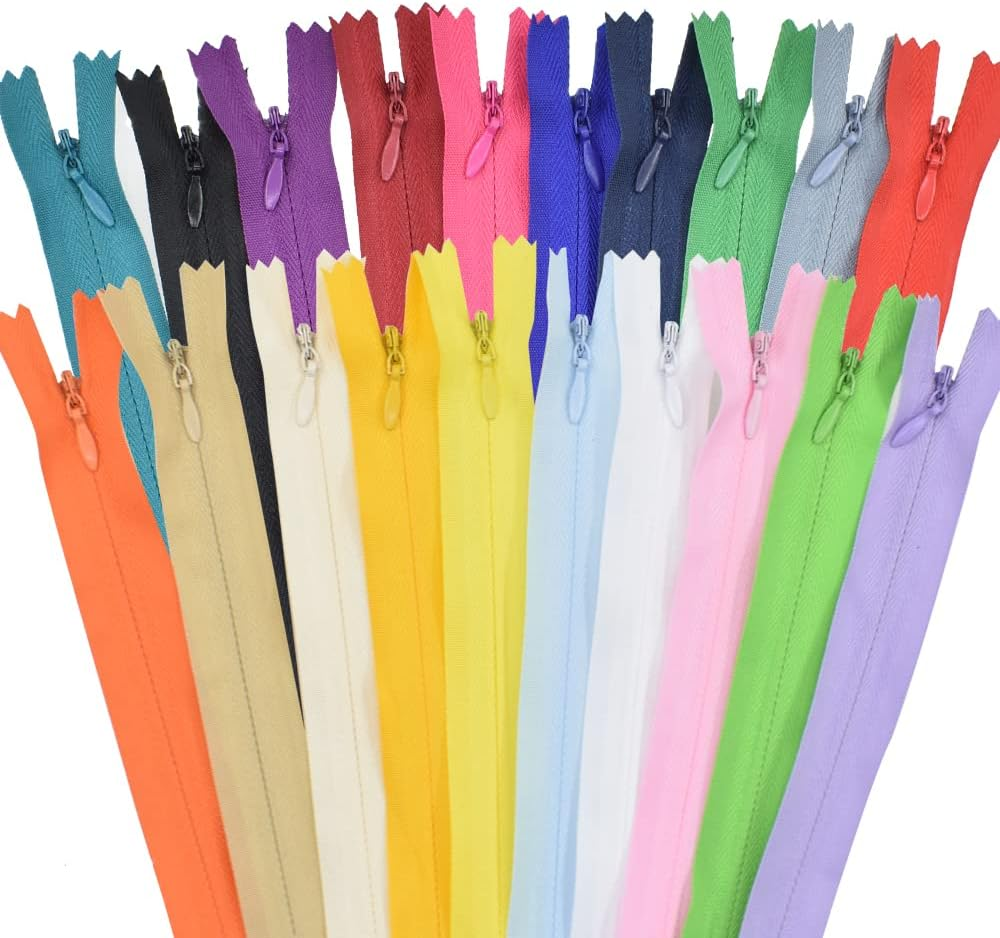 SHRJ 40Pcs Nylon Invisible Sewing Zippers, for DIY Handmade Garment Bags Home Textile Tailor Craft Sewer Crafter'S Special 20 Color (40Cm/15.7Inch) image number 4