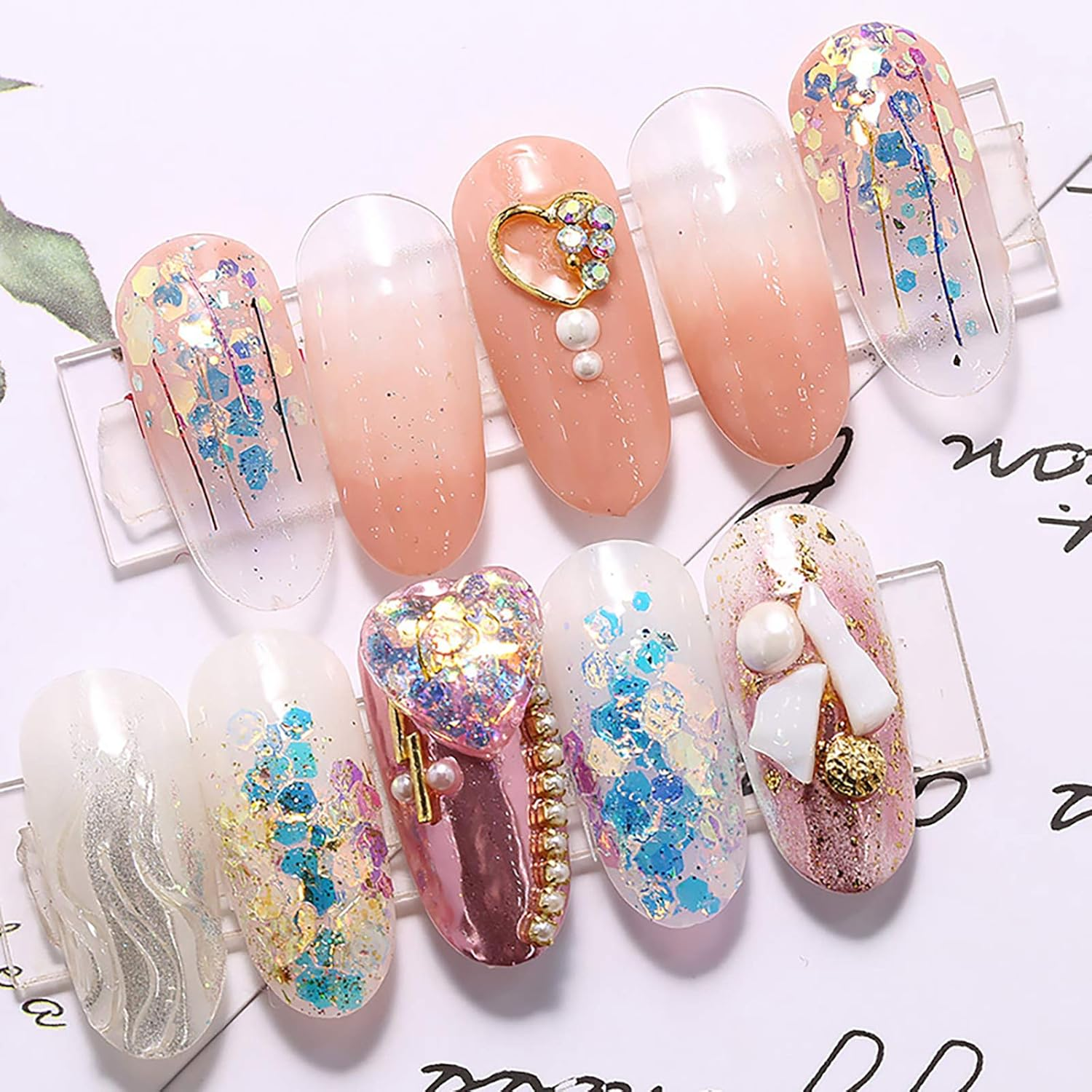 1 Set Makeup Sequins Eye Makeup Sequins Nail Sequins Bright Gradient Nail Glitter image number 1