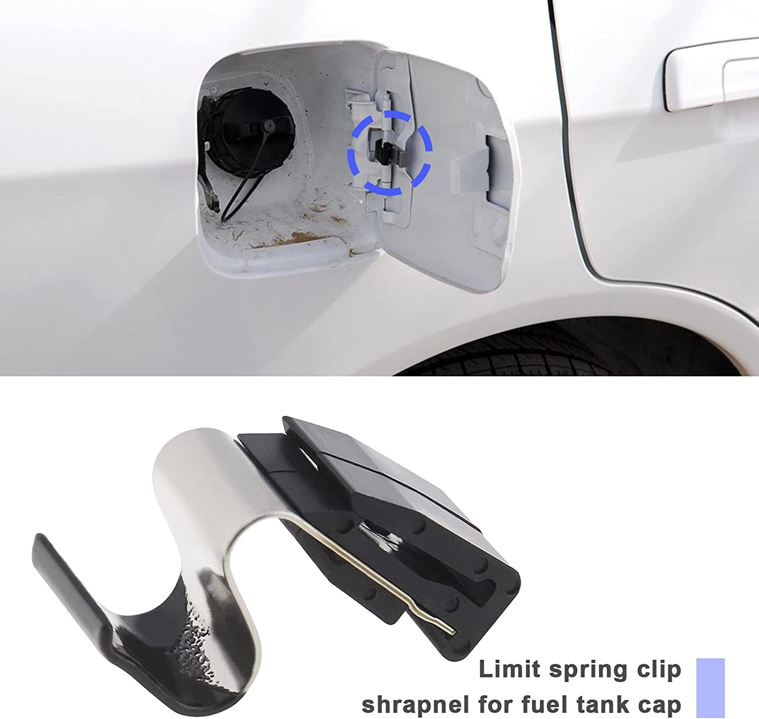 Emsea 2Pcs Fuel Flap Latch Retaining Clip Replacement MR970563 Compatible with Mitsubishi Lancer Mirage Outlander/Ce?Ch Lancer/Ce?Cc Mirage Fuel Door Spring image number 5