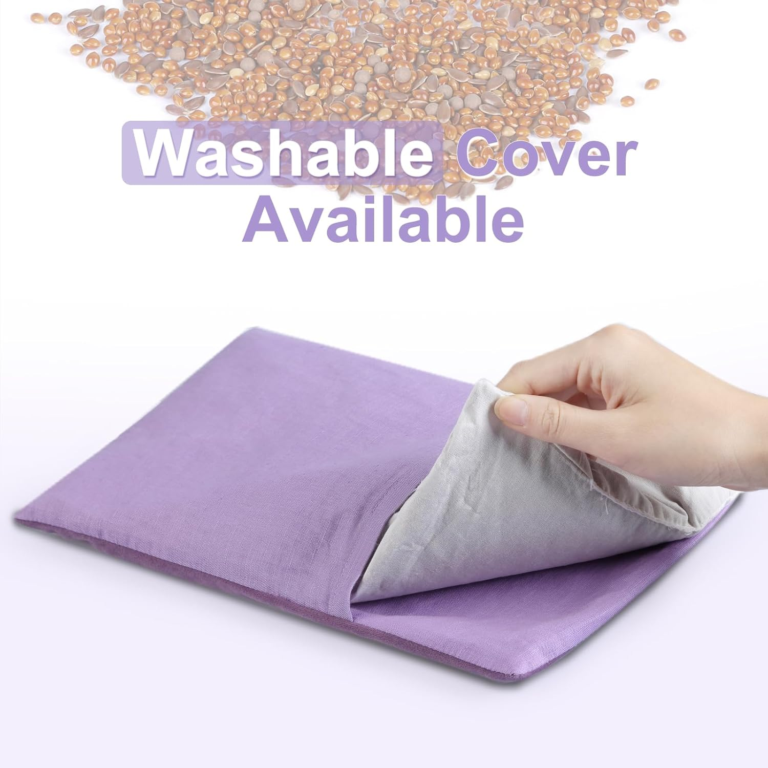 Suzzipad Heating Pad Microwavable for Pain Relief with Washable Cover, 7 X12" Reusable Heat Pad for Shoulder, Belly, Elbow, Knee, Moist Heat Pack for Period Cramps, Arthritis, Joint Pain, Sore Muscle image number 2