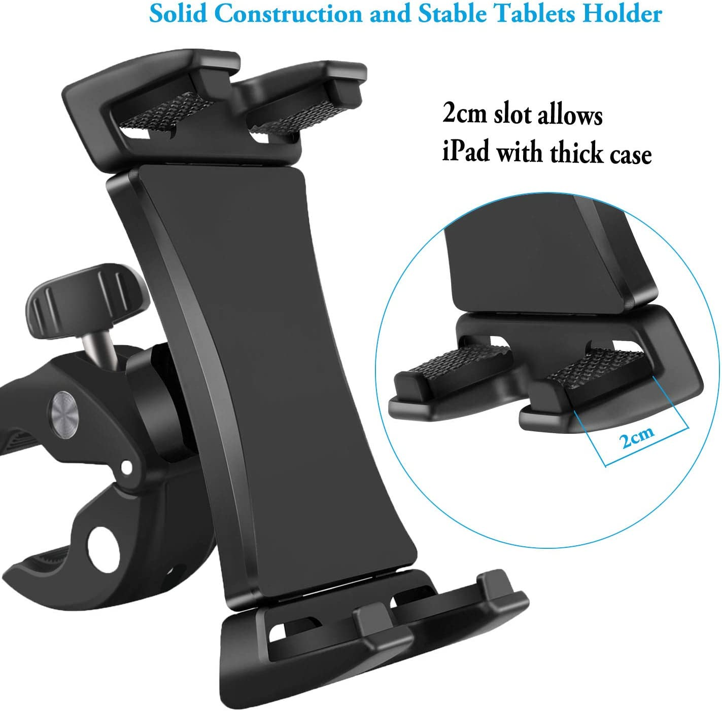 Microphone Music Stand Tablet Smartphone Holder Mount Heavy Duty 360 Degree Swivel Clamp Compatible with 3.5 to 13.5In Phone Tablets, Ipad Pro 12.9 11 10.5 Air Mini, Surface Galaxy Tab, Iphone Galaxy image number 3
