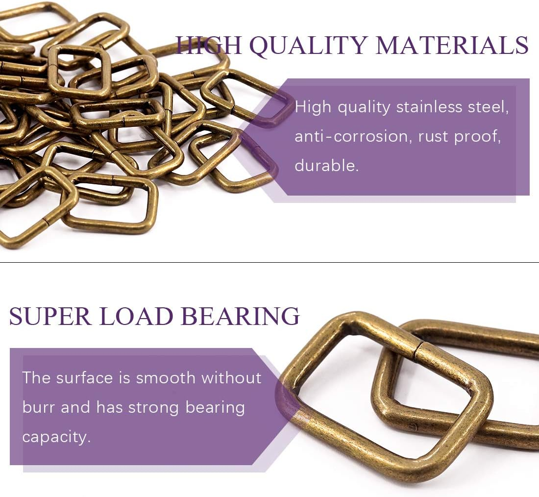Swpeet 60Pcs 1 Inch / 25Mm Heavy Duty Metal Ring Buckle Webbing Belts image number 4