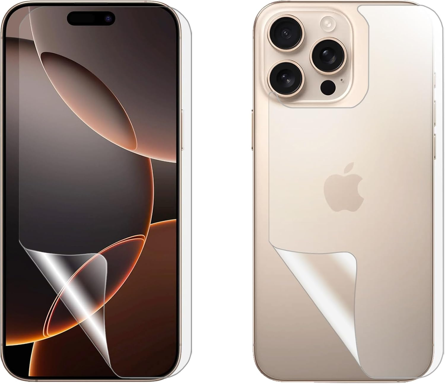 Soft PET Film Screen Protector Guard for Apple Iphone 16 PRO MAX Front and Back image number 3