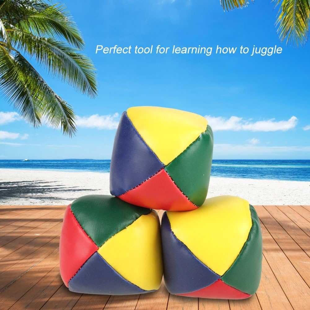 3PCS Juggling Balls, Leather round Balls Baby Juggling Ball Fun Circus Beginners Learning Prop Small Sandbag Toy Set for 1+ image number 6