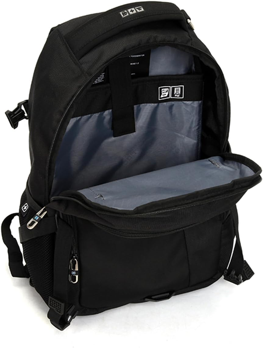 SUISSEWIN Swiss Laptop Backpack 15.6 Inch, Water Resistant Shoulder Messenger Bag, Travel, Work, Business, College, Black Backpack for Men and Women (SN9610) image number 4