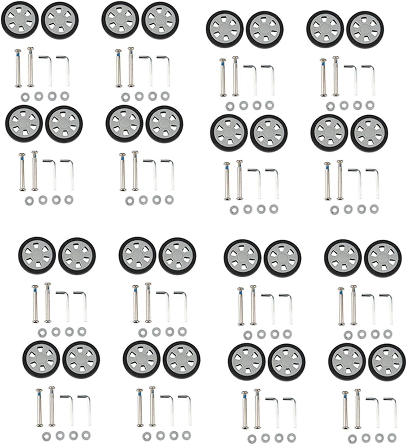 32X Luggage Accessories Wheels Aircraft Suitcase Pulley Rollers Mute Wheel Wear- Parts Repair 55X12Mm image number 3