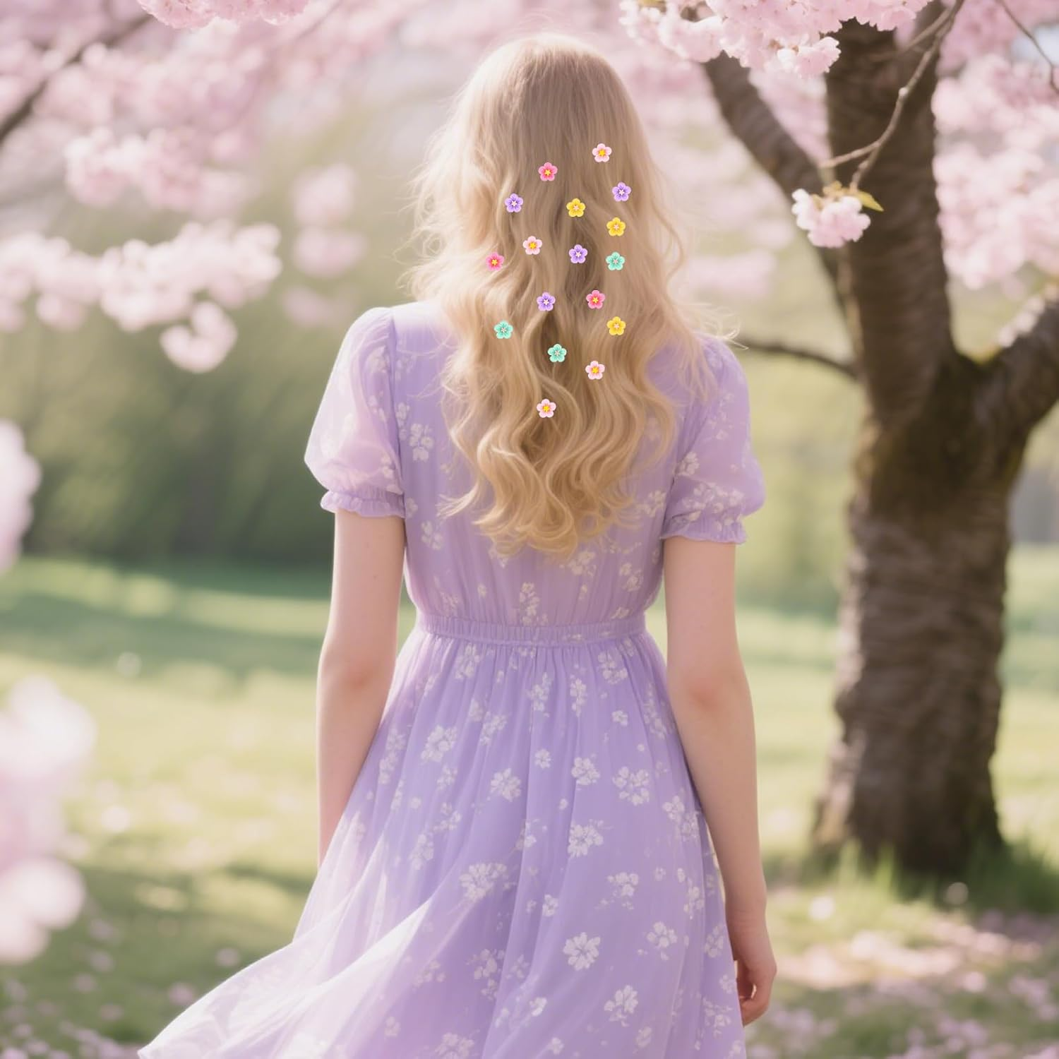 Bumlofa 20 Colourful Hair Clips Small Set: Hair Clip Flower for Girls, Perfect for Braids, Fringe & Hairstyles - Mini Flower Hair Clips for Children & Teenagers image number 2