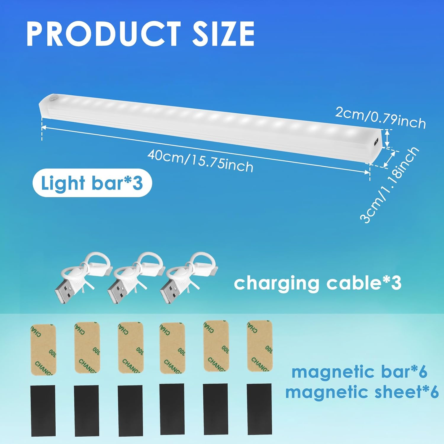 3Pcs Motion Activated RV Step Lights, RV Step Lights Motion Activated LED Travel Trailer Steps Light 42LED Rechargeable LED Light Strips RV Magnetic Motion Sensor Light Bar