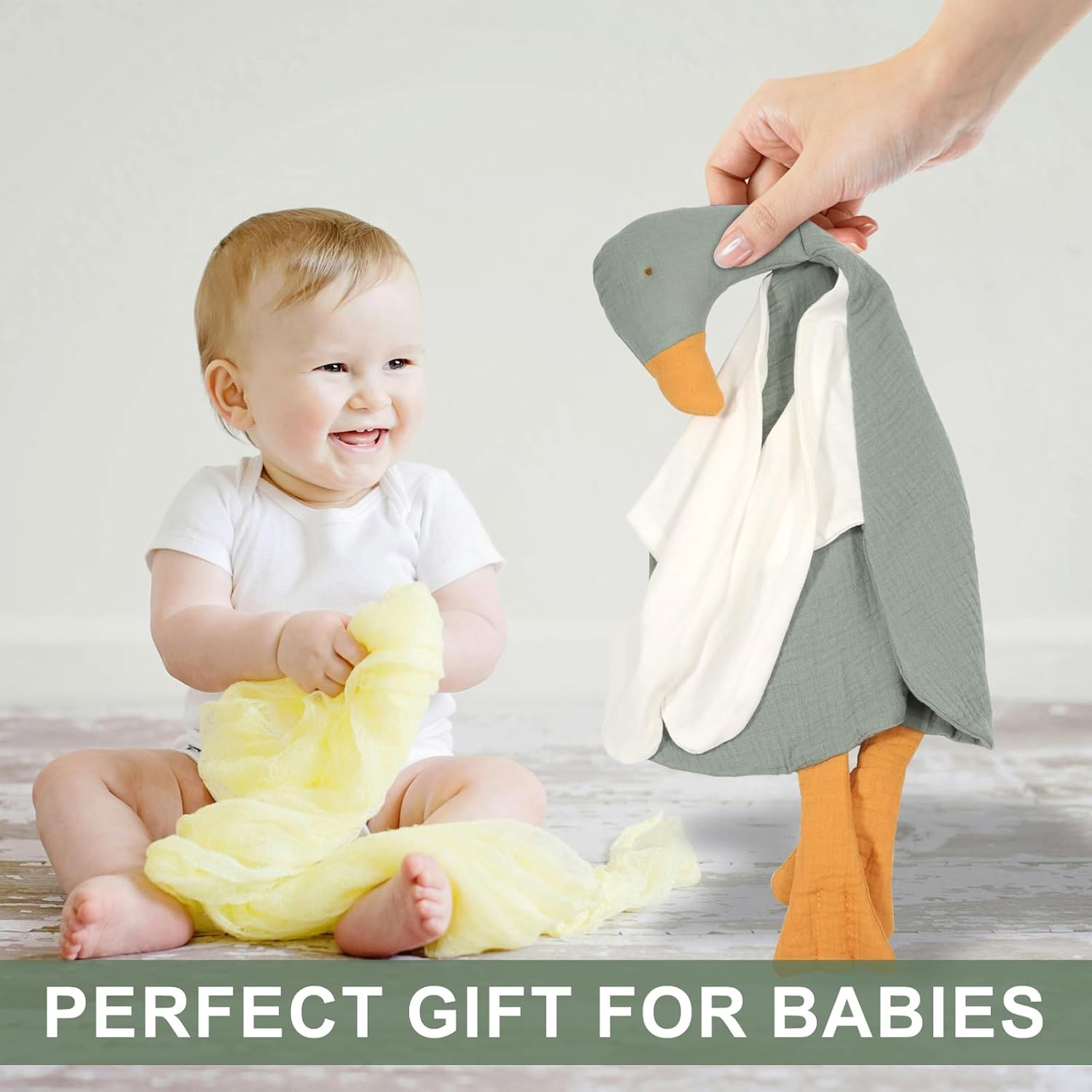 Duck Baby Blanket, Duck Loveys for Babies Cute Soft Security Blanket Fabric Cuddle Cover Baby Essentials Newborn Boys Girls image number 3
