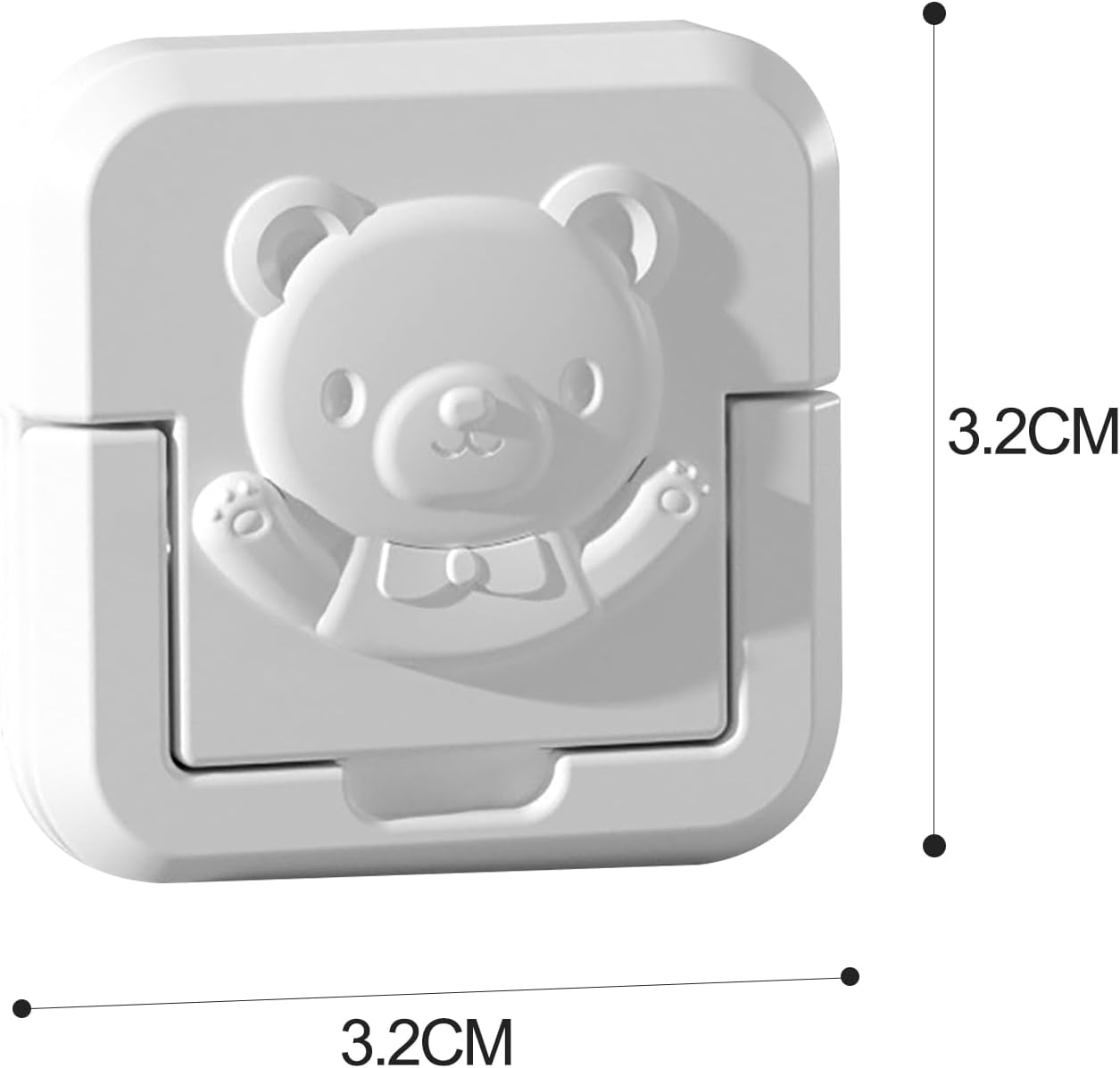 26Pcs Socket Protection Cover, Power Point Cover Child Proof with Hidden Handle, Power Point Cover Waterproof, Dustproof and Electric Shock-Proof (National Standard-Square Bear 3-Hole-White *26) image number 1