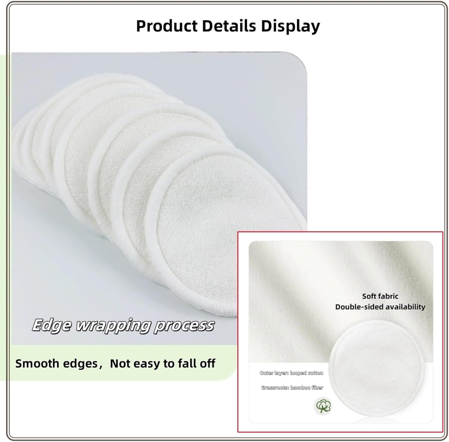 Reusable Makeup Remover Pads - 7 Pcs Soft Cotton Rounds for Face with Friendly Bamboo Fiber, Washable Makeup Remover Cloth for All Skin Types - Ideal for Facial Cleansing (7 Colour) image number 2