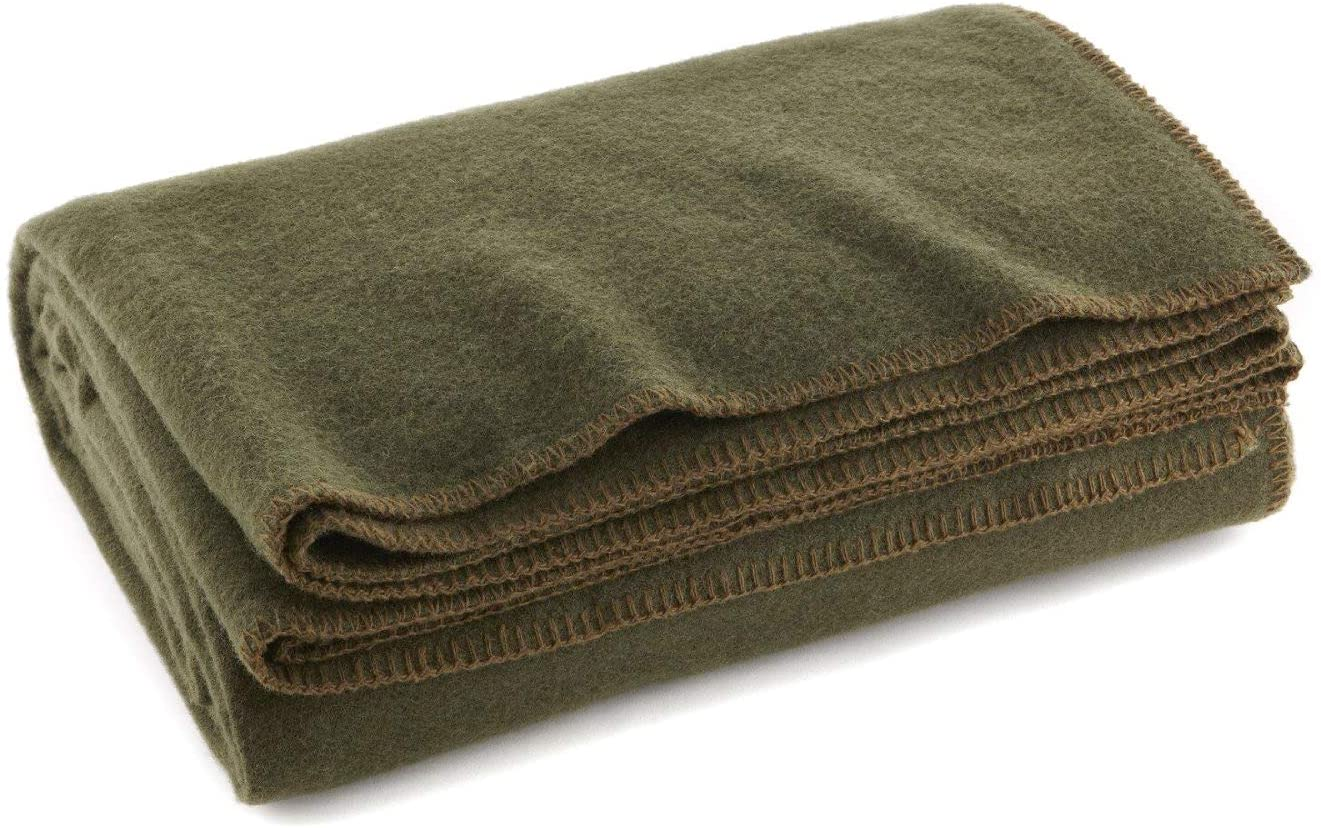 Olive Drab Green Warm Fire Retardant Blanket, 66" X 90" (80% Wool)-Us Military Style image number 4