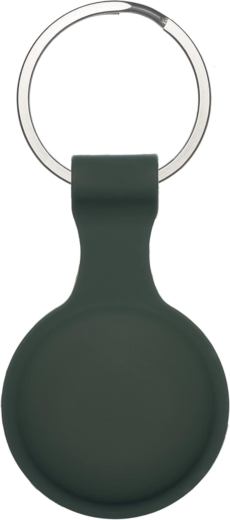 Silicone Keyring Case with Hook &ndash; Compatible with Apple Airtag GPS Tracker &ndash; Anti-Lost, Anti-Scratch, Shock Resistant &ndash; for Keys, Bags, Luggage, Pet Collar (Dark Green) image number 2