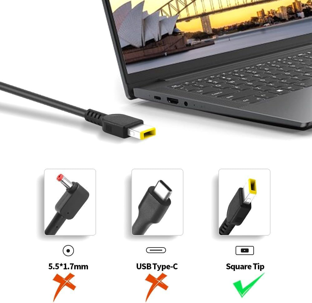 170W AC Charger Fit for Lenovo Thinkpad P1 P50 P51 P52 P53 P70 P71 P73 P17 P16 P15 T15G P15V T15P P16V X1 Extreme, Legion Slim 5 S7 R720 Y720 Y730 Y530 Y520 Ideapad Yoga Pro Slim 5 7 9 LOQ Laptop image number 1
