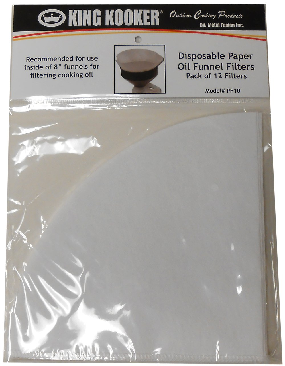 King Kooker PF10 Disposable Paper Oil Funnel Filters-12 Pack, OS, Multi image number 1