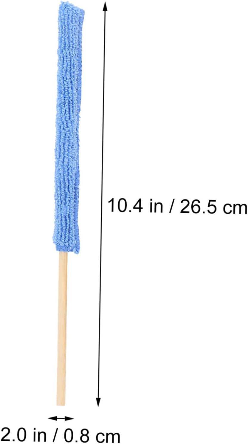 KOMBIUDA 6Pcs Glass Bottle Brush Cleaning Stick Fiber Cloth Covers Multi-Functional Kitchen Bathroom Cleaning Tools for Bottle and Crevice