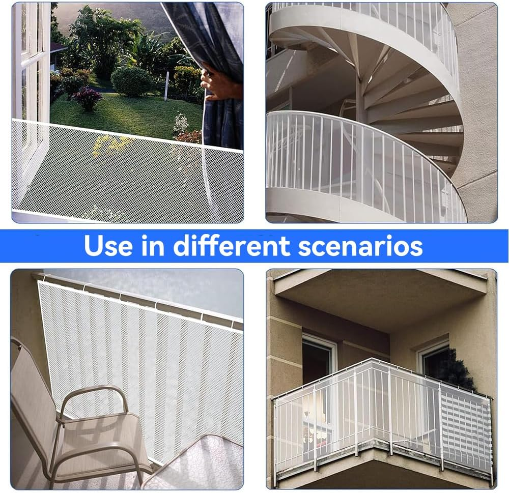 Ausgear 4.5M Child Safety Net - Durable Banister Guard for Stair Railing, Balcony and Stairway Protection - Baby Proofing Dog Gate - Brown, 78Cm X 4.5M