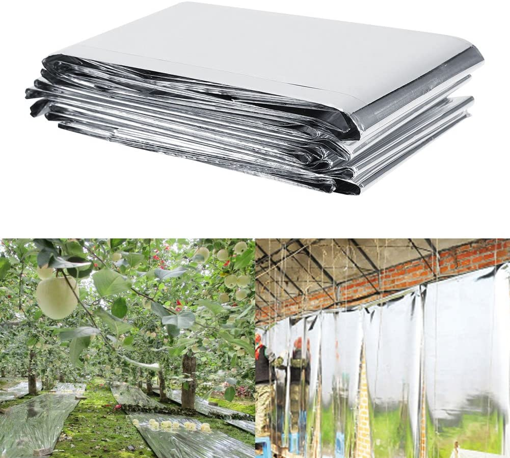 Silver Reflective Mylar Films,Plant Metallized Foil Covering Sheet Garden Greenhouse Farming Accessories Increase Growth Power Reduce Uneven Heat Environment Safe for Grow Room Outdoor Survival image number 5