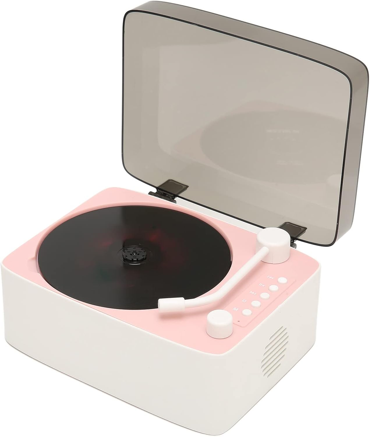 Speaker CD Player, 2400Mah Mini Retro Hifi Multifunctional Home CD Player with Large Capacity Battery Pink image number 3