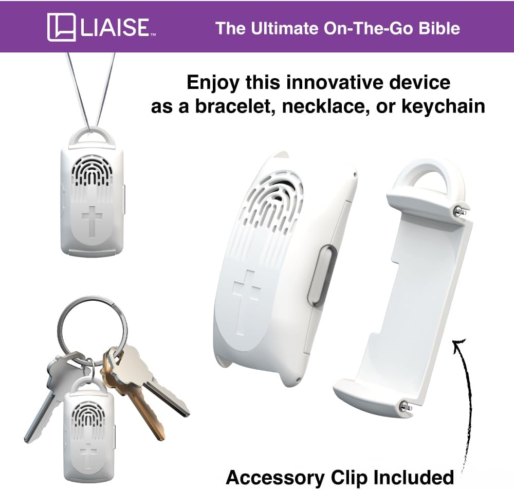 LIAISE Wearable Audio Wristband, WWJD Bracelet and Audio Bible, 300+ NIV Verses, Jesus Bracelet Speaker, Christian Wristband for Men and Women (White) image number 4