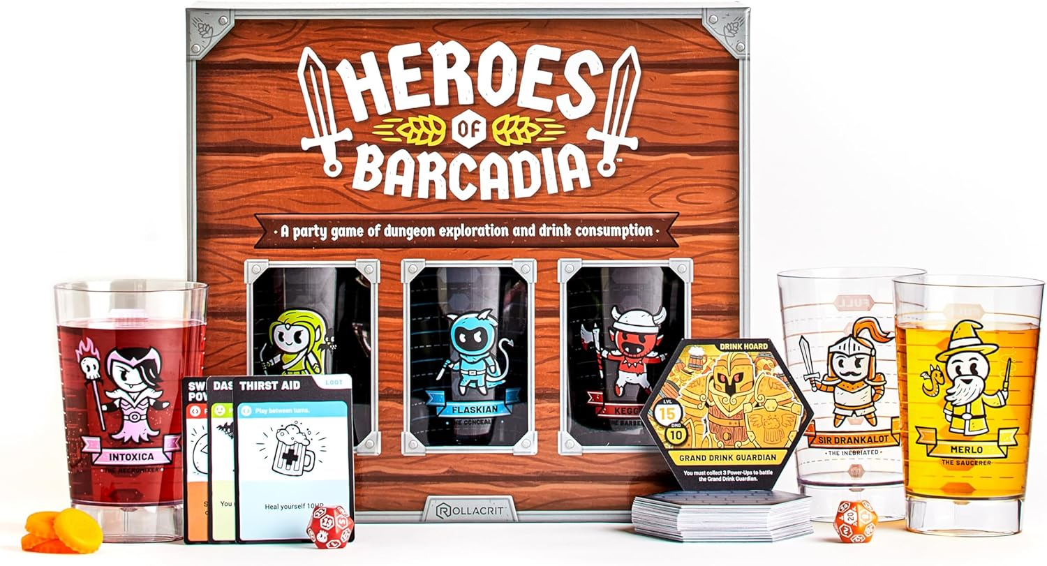 HEROES of BARCADIA Board Game: a Dungeon Exploration Drinking Games | NEW 1St EDITION! | the First Ever Liquid Life Battle Damage System Board Games for Adults | Dnd Gameplay with Dnd Dice and Drinks! image number 3