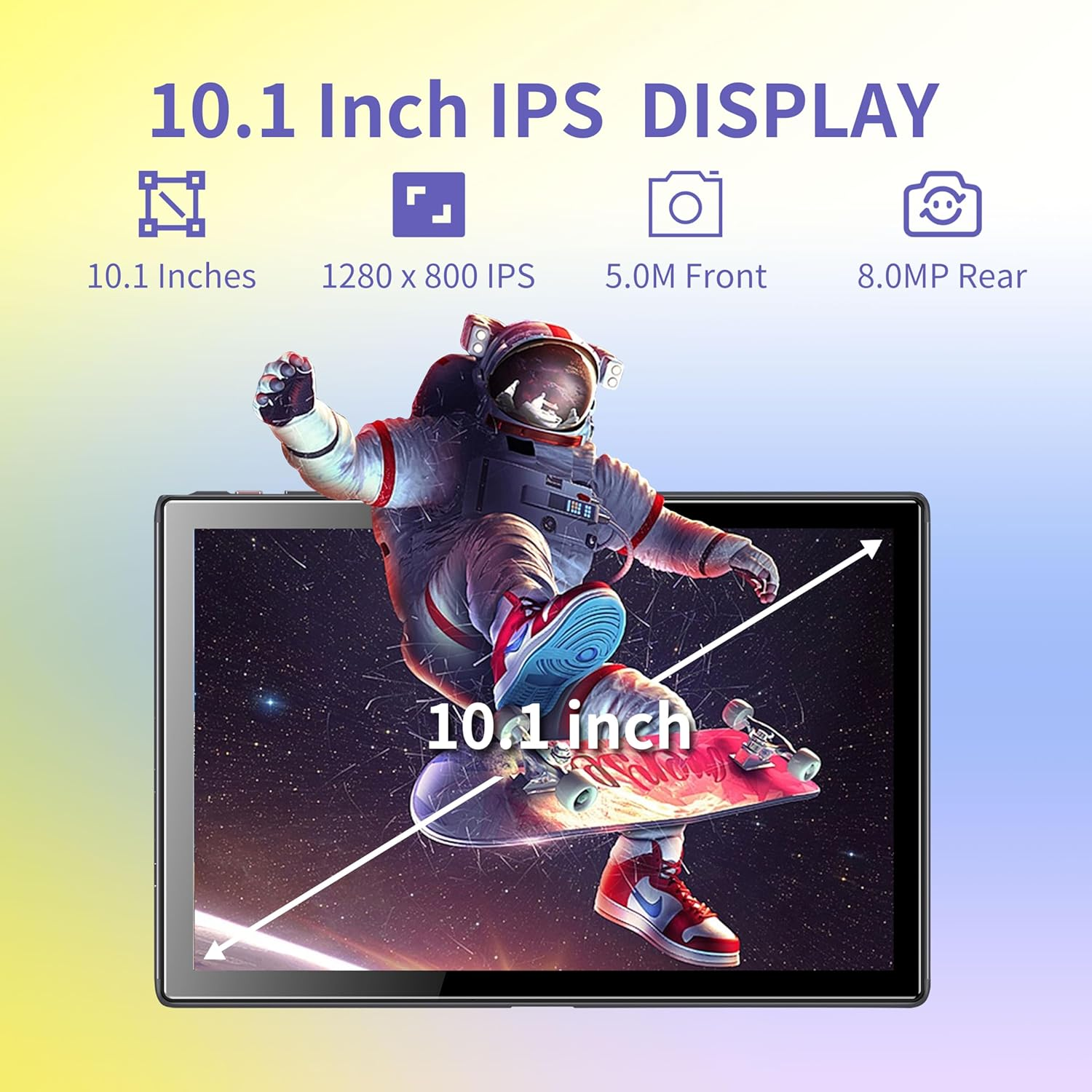 BYYBUO Android 13 Tablet,10.1 Inch Tablet with Case, 64GB ROM Quad-Core Processor 5000Mah Battery, 1280X800 IPS FHD Touchscreen 5MP+8MP Camera, Bluetooth, Wifi, Smartpad Gray image number 6