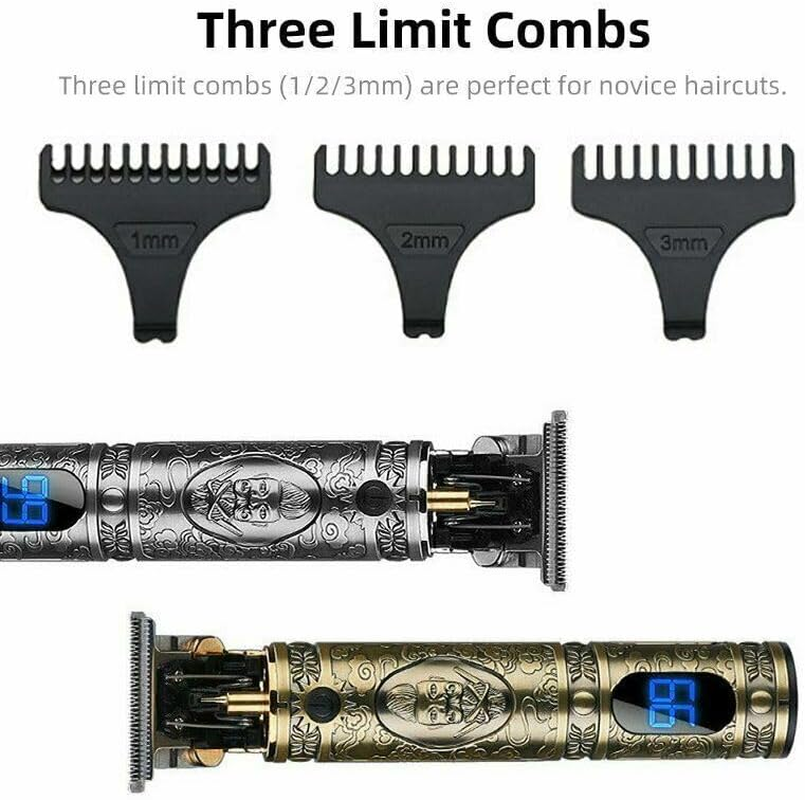 Leona Co All-Metal Hair Clipper Cordless USB Charge Trimmer Shaver LCD Screen Men'S Home Electric Clipper Hair Salon Hair Clipper Retro Shaving Electric Clipper image number 1