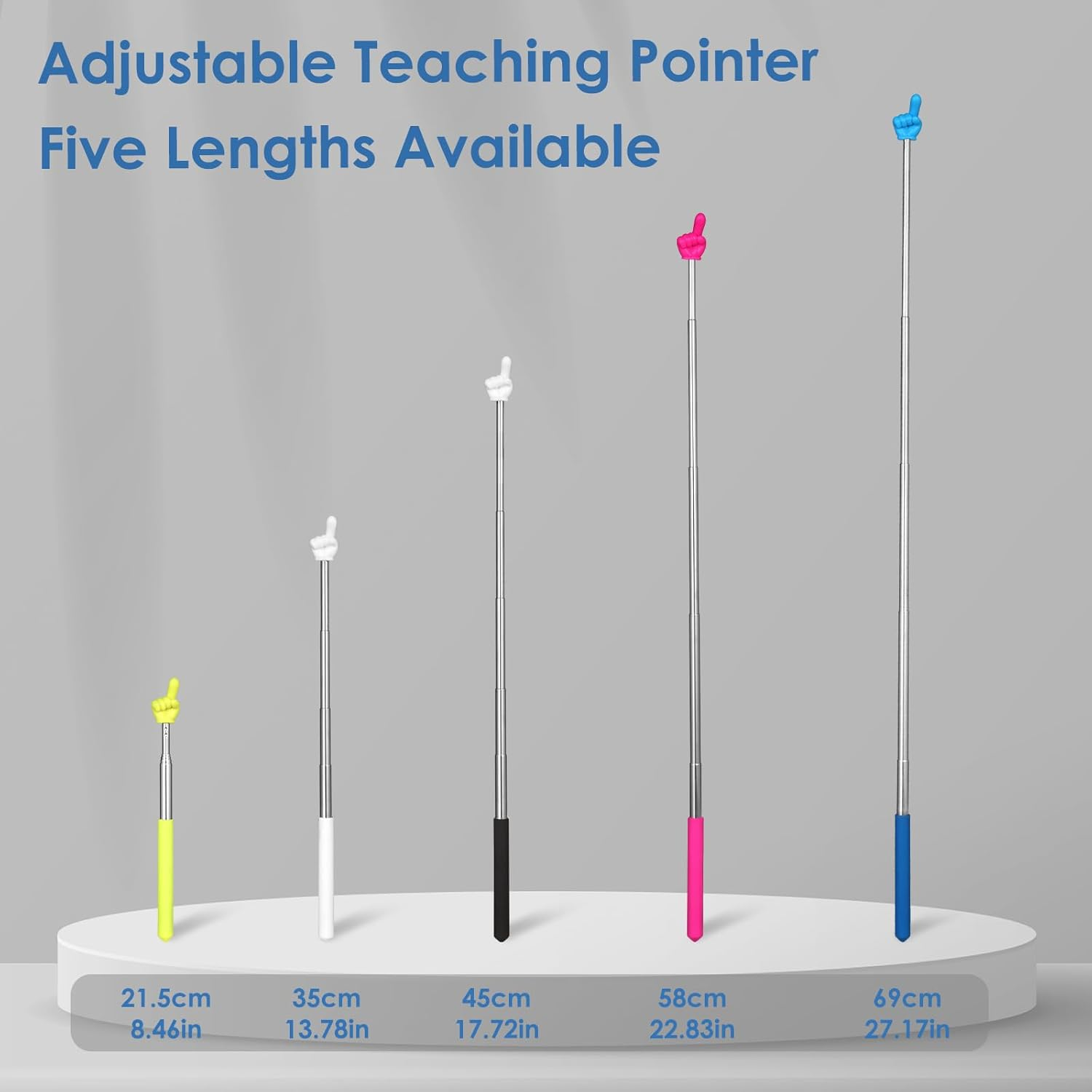 5 Pcs Telescoping Pointer for Classroom, Teachers Retractable Pointer Sticks for Whiteboard Telescopic Extendable Hand Pointers Finger Stick Mini Teaching Pointers Presenter for School Kindergarten image number 3