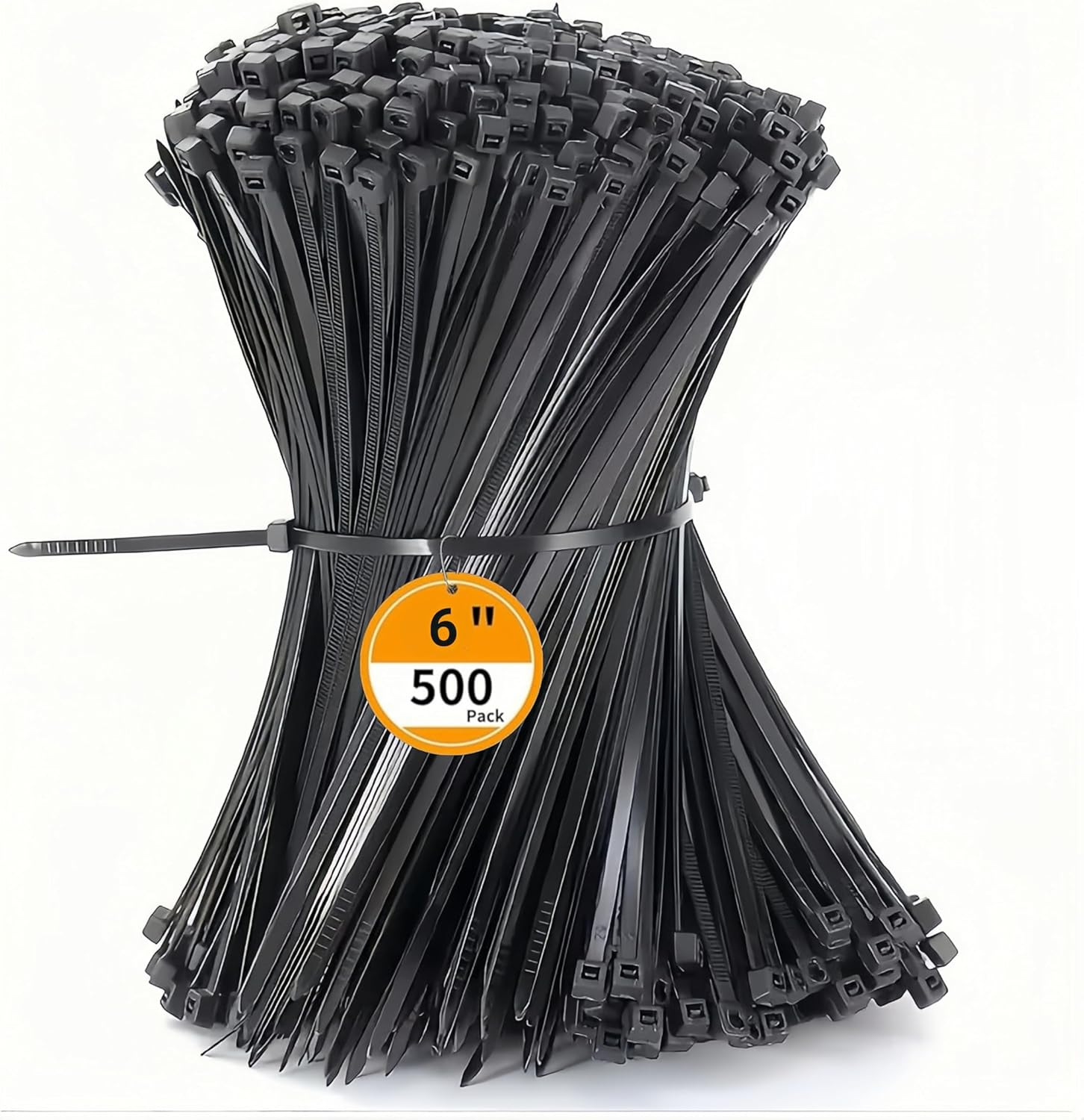 500 Cable Ties, 150Mm X 3.5Mm Nylon Zip Ties, Self-Locking Nylon Cable Wire Ties, Multi-Purpose Cable Zip Ties for Indoor and Outdoor Use (Black) image number 6