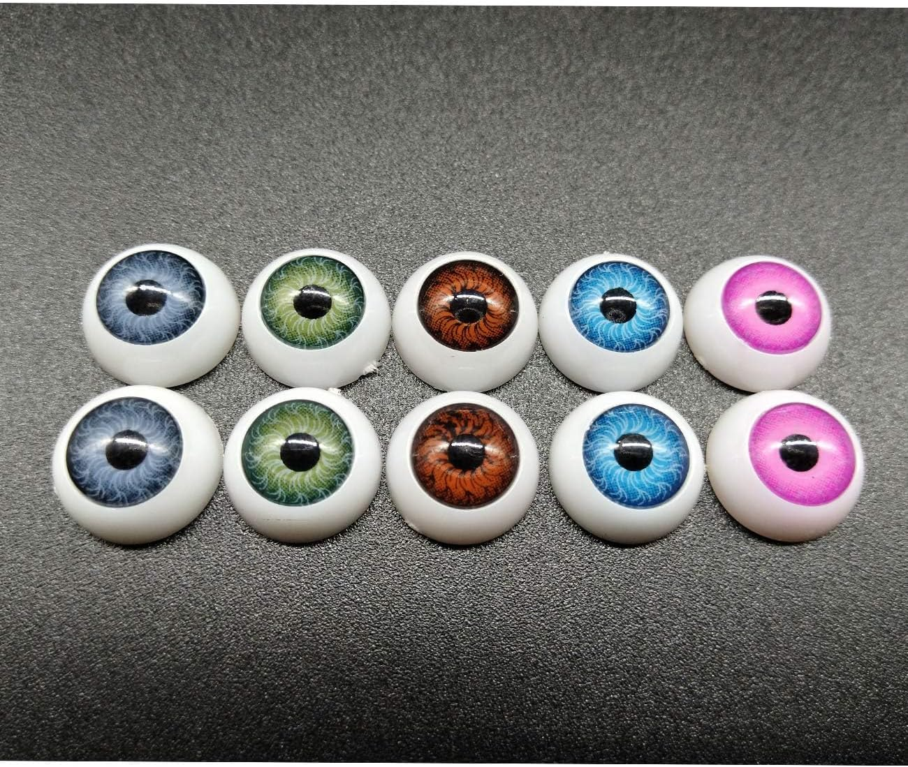 100Pcs/Box 12Mm Doll Eyeballs Half round Acrylic Eyes for DIY Doll Bear Crafts Halloween for Adults image number 1
