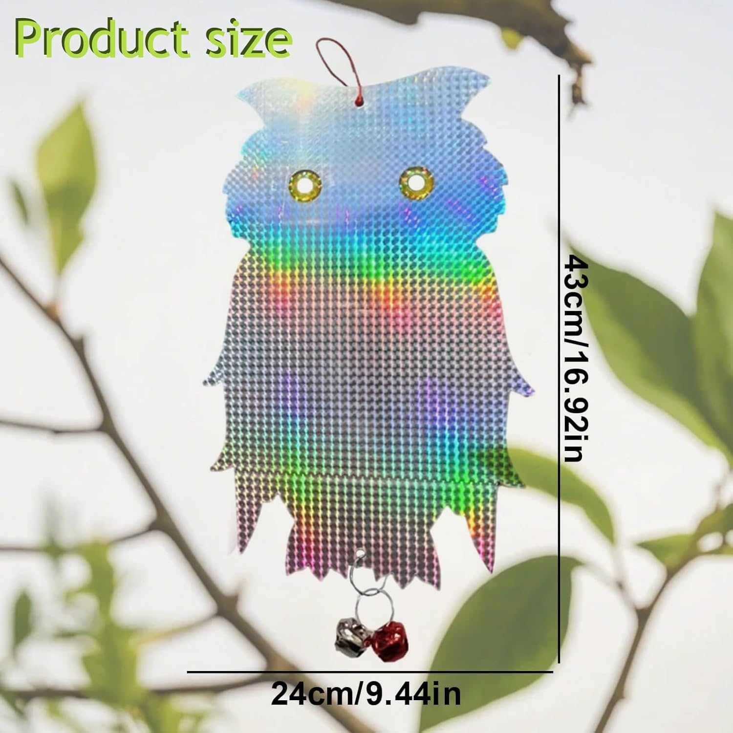 Fokmuaex 1Pcs Double-Sided Hanging Owl Bird Repellent Model - Efficiently Repels Eagles, Crows and Pigeons - Suitable for Bird Prevention in Gardens/Farms/Orchards image number 3