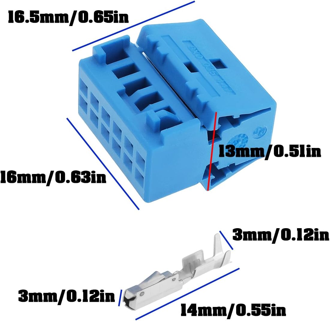 Emsea 2 Sets 12 Pin Automotive Electrical Connector Plugs 8X0035447 Compatible with VW Compatible with Audi image number 1