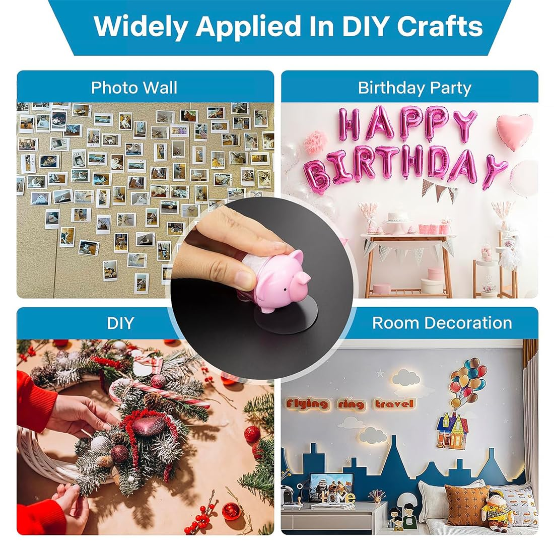 270PCS round Nano Double Sided Tape, Detachable and Versatile,Double Sided Adhesive Tape for Decoration, Party Supplies, Picture Hanging Strips, Carpet Tape image number 3